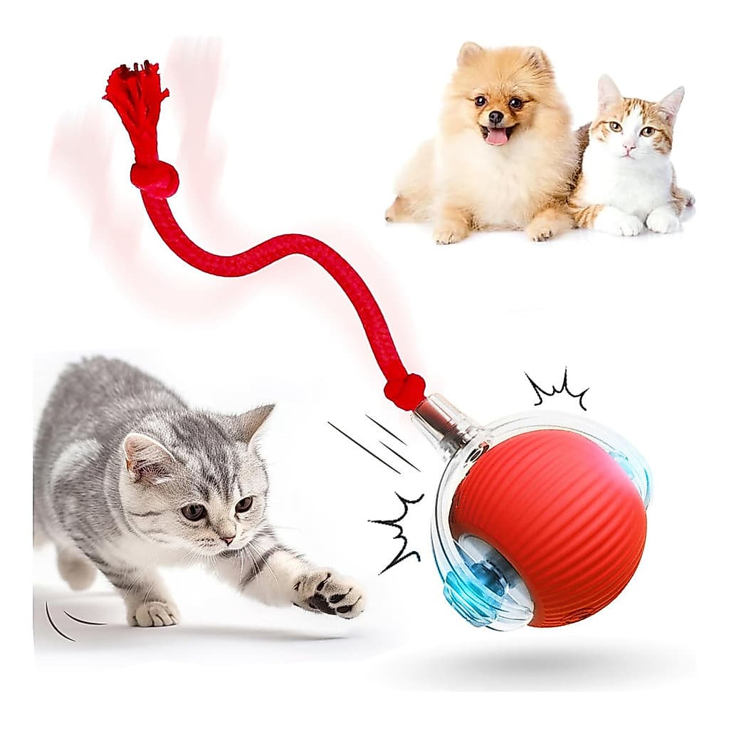 Bola Brinquedos com Cauda De Rolamento Automático  Do Falso Recarregável Bola Inteligente Gato Interativo
