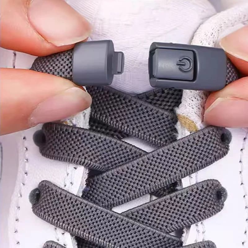 Novo sem laços elásticos sem laço sapato cadarços imprensa bloqueio cadarços tênis crianças adulto 8mm ampliado cadarço plano para sapatos