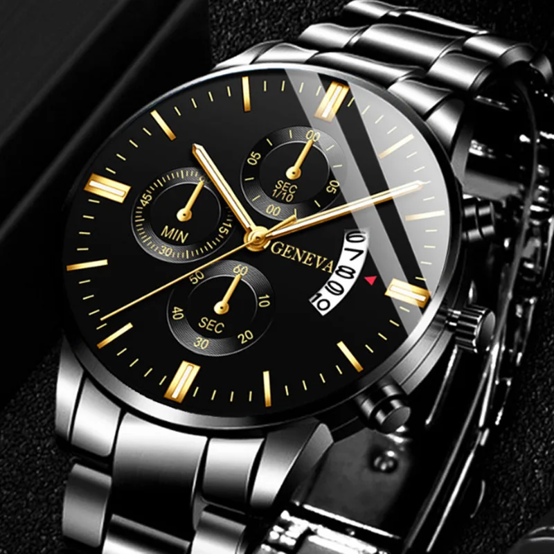 Relógio de Quartzo de Luxo em Aço Inoxidável para Homens, Relógios de Negócios da Moda para Homens, Reloj Hombre