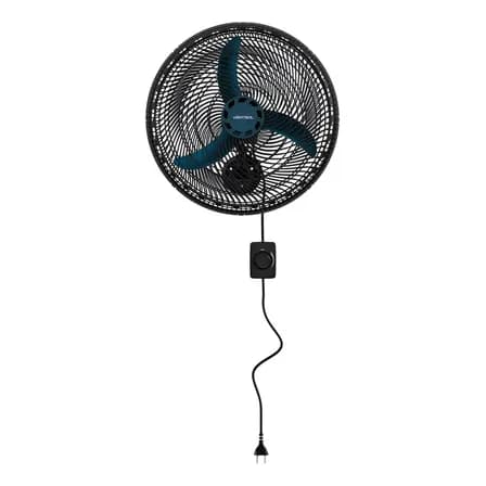 Ventilador De Parede Ventisol New Azul 3 Velocidades Estrutura Preto Diâmetro 50 Cm Material Das Pás Plástico